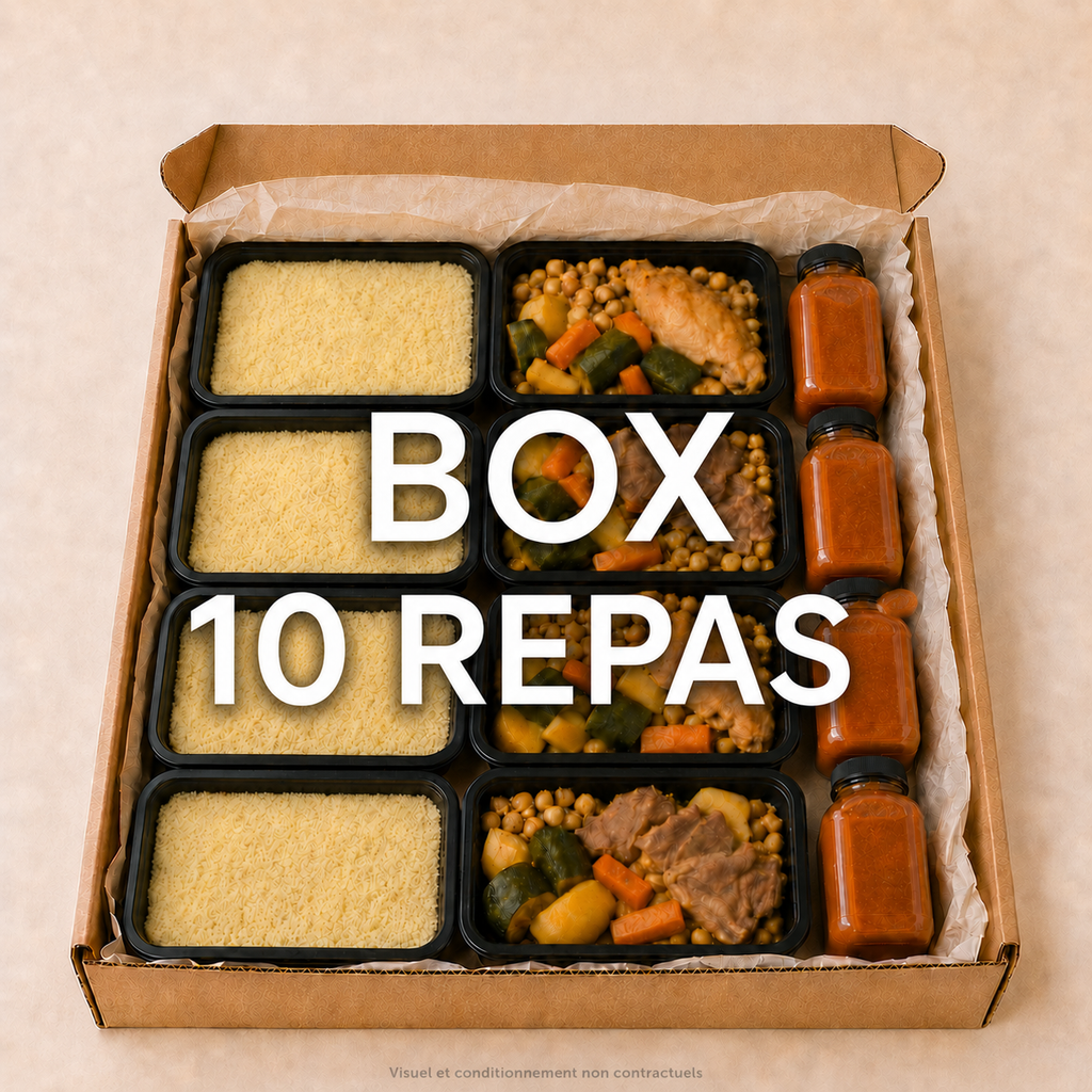 Box 10 repas — couscous, semoule et bouillon