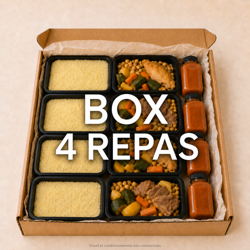 Box 4 repas — couscous, semoule et bouillon